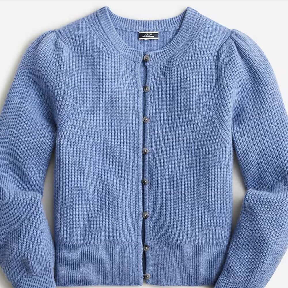 J.Crew Cashmere Puff Sleeve Cardigan